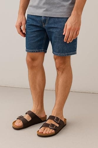 CUSHIONAIRE Lane Cork Footbed Mens Sandals, Adjustable Buckle Comfort Slides for Men, Genuine Leather Insole Summer Sandals Men Footwear thumbnail 6