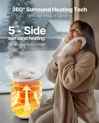 VEVOR Towel Warmers for Bathroom, Towel Warmer Bucket Auto Shut Off for Spa Fits up to 3 Oversized Towels, Blankets, Clothes, Bathrobes, PJ's and More thumbnail 4