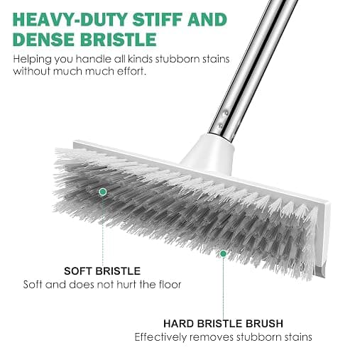 SetSail Floor Scrub Brush with 51-Inch Long Adjustable Handle 2 in 1 Scrape Brush Stiff Bristle Floor Scrubber for Cleaning Shower Bathroom Garage Kitchen Wall Deck Tub Tile thumbnail 4