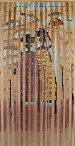 Beaded String African Village Beaded Curtain-90 Strands Door Beads-Hanging Doorway Curtain-35.5" W x 80" H-Hand Made-Hand Painted (Village) - Village thumbnail 6