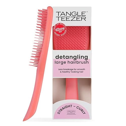 Tangle Teezer Large Ultimate Detangler Hairbrush for Wet & Dry Hair, Eliminates Knots & Reduces Breakage for Long, Thick, & Curly Hair Types, Coral Pink - Image 1