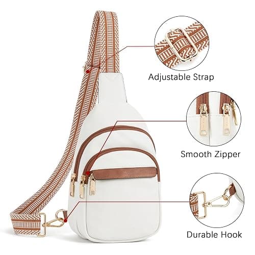BOSTANTEN Small Sling Bag for Women Leather Crossbody Bags Fanny Pack Chest Bag for Travel thumbnail 8