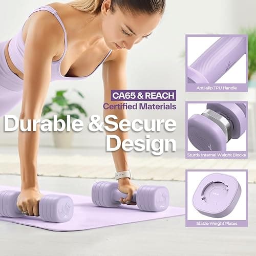 Adjustable Dumbbell Set of 2, Sportneer 4 in 1 Free Weights Dumbbells for Women Man, Each 2lb 3lb 4lb 5lb Fast Adjust Weights with TPU Soft Rubber Handle for Home Gym Exercise Training thumbnail 5