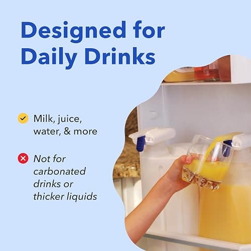 Magic Tap Automatic Drink Dispenser for Fridge, White (3 Pack), No Spill Milk Dispenser for Fridge, Automatic Milk Dispenser Pump for Gallon Jugs, Water & Juice, Fits Most Bottles, Batteries Required thumbnail 6