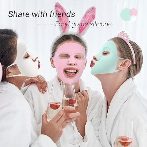 Maitys 5 Pcs Reusable Silicone Face Mask for Sheet Masks, Anti-wrinkle Moisturizing Facial Mask Cover Holder, Prevent Evaporation Hairdressing Skincare Beauty Spa Care Tool(Vivid Colors) thumbnail 2