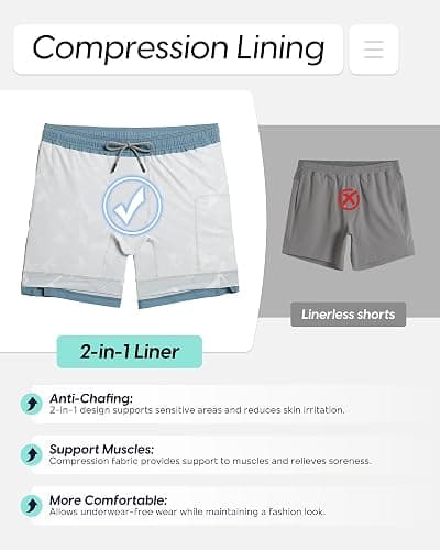 maamgic Gym Shorts for Men 7 inch Inseam with Liner Stretch 2 in 1 Workout Shorts Men Quick Dry Athletic Running Shorts thumbnail 4