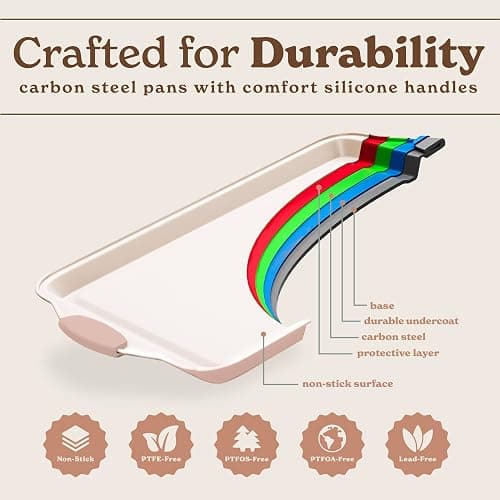 Country Kitchen Nonstick Stackable Bakeware Set - Durable, Easy Release Baking Set- 22 Pc. Includes Silicone Muffin Cups thumbnail 6