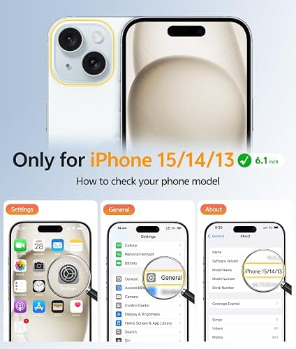 FNTCASE for iPhone 15 Case: for iPhone 14 Case & iPhone 13 Case [Compatible with Magsafe] Translucent Matte Cases with [Screen Protector] Military Grade Shockproof Protective Phone Cover - Off White thumbnail 2