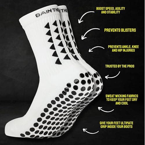 Gain The Edge Soccer Grip Socks - Set - White thumbnail 4