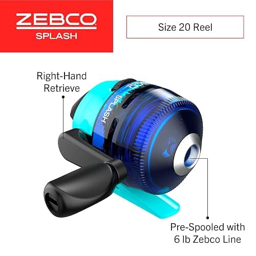 Zebco Kids Splash Jr. Spincast Reel and Fishing Rod Combo, 4-Foot 2-Piece Fishing Pole, Size 20 Reel, Right-Hand Retrieve, Pre-Spooled with 6-Pound Cajun Line thumbnail 3