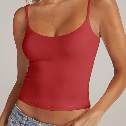 NAZOFCIH 3 Pack Women’s Spaghetti Strap Crop Tank Tops – Fitted Sleeveless Cami with Scoop Neck for Layering, Workout, Casual thumbnail 6