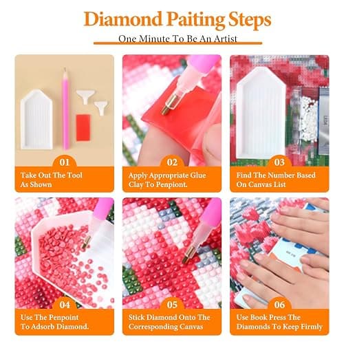 Offito Starry Sky Diamond Art Kits for Adults, 5D Aurora Lake Diamond Painting Kits for Beginners, Fantastic Landscapes DIY Full Drill Dots Gem Art Paint for Home Wall Decor 12 x 16 Inch thumbnail 8