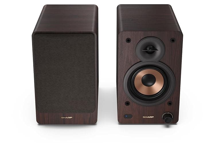 Sharp CP-SS30(BR) Altoparlanti attivi a 2 vie, custodia in legno da 60w RMS (2x30 W), Bluetooth v5.0, USB, ottico, ausiliario e RCA, regolazione bassi e alti, griglie rimovibili, telecomando. thumbnail 3