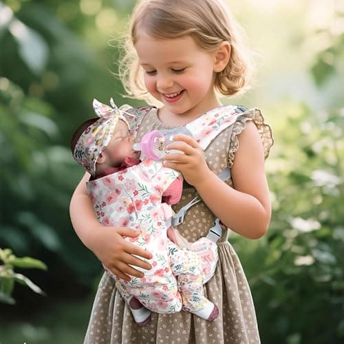 Reborn Baby Doll Carrier Realistic Newborn Baby Dolls Carrier for Little Girls Pink Lightweight Easy Worn thumbnail 2
