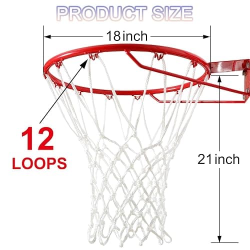 LAO XUE Basketball Net Outdoor,(7.16 oz) 12 Loops Professional Heavy Duty Basketball Net Replacement,All Weather Anti Whip, Suitable for Outdoor Standard 12 Loops Basketball Hoop thumbnail 3