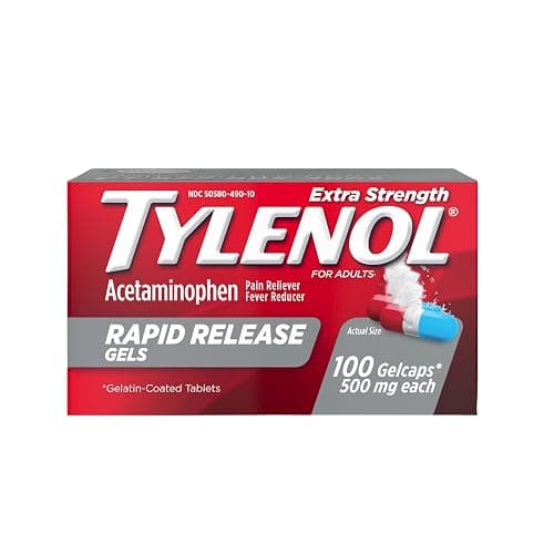Tylenol Extra Strength Rapid Release Gels, 500 mg Acetaminophen, 100 Ct - Image 1