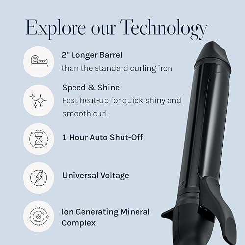 Bio Ionic Long Barrel Styler,Curling Iron with Moisture Heat Technology & NanoIonic MX, Verstatile Curling Wand thumbnail 3