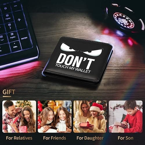 Teen Boys Cool Wallet-Men Mens Men'S Funny Leather Credit Id Card Cash Holder Man Black Rfid Blocking Zipper Wallets With Coin Pocket Id Window Aesthetic Teen Boy Male Youth Guys thumbnail 7