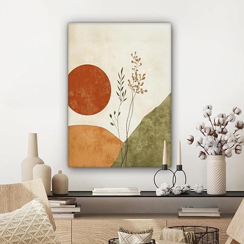 MuchoWow© Impressions sur Toile 50x70 cm Deco Tableau Murale Decoration Salon Peinture Tableaux Chambre Toiles Maison Soleil - Abstrait - Branches - Orange thumbnail 7