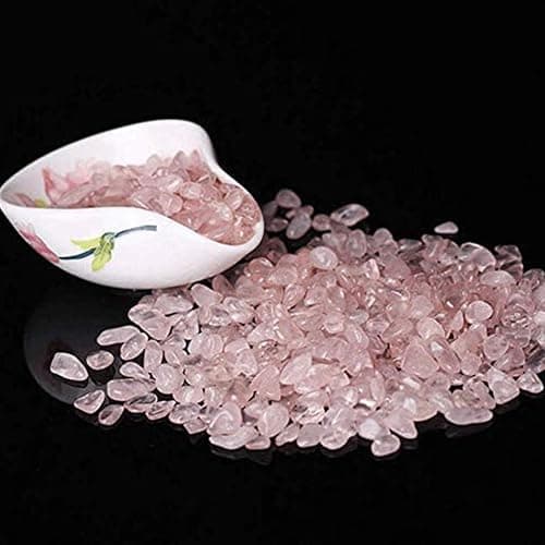 JOHOUSE Rose Quartz Crystals, 1lb Pink Crushed Rose Quartz Chips Bulk Tumbled Stones Irregular Shaped Succulent Pebbles Decorative Rocks for Aquarium Fish Tank Vase Filler DIY Crafts Indoor Plants thumbnail 7
