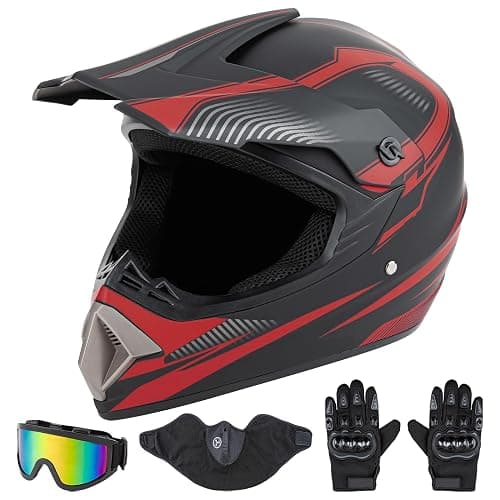 CARTMAN Adult Dirt Bike Helmet, DOT Approved Full Face Motorcycle Helmet, Matte Black and Yellow for Motocross, ATV, Offroad, Dirtbike - Image 1