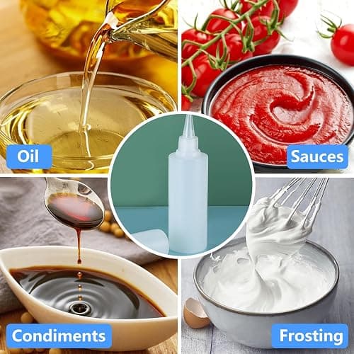 2 Pack 10 Oz (300ml) Condiment Squeeze Bottles, Leak Proof, Refillable | Condiment Container for Kitchen Use, Great for Ketchup, Mustard, Syrup, Sauces, Dressing and Oil thumbnail 5