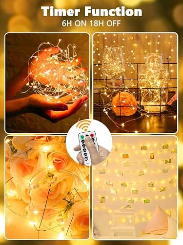 3-Pack 78FT 240 LED Fairy Lights Battery Operated with Timer & Remote, Waterproof Twinkle Lights Indoor Outdoor 8 Modes for Bedroom Centerpiece Wedding DIY Party Christmas Classroom Dorm Decoration thumbnail 5