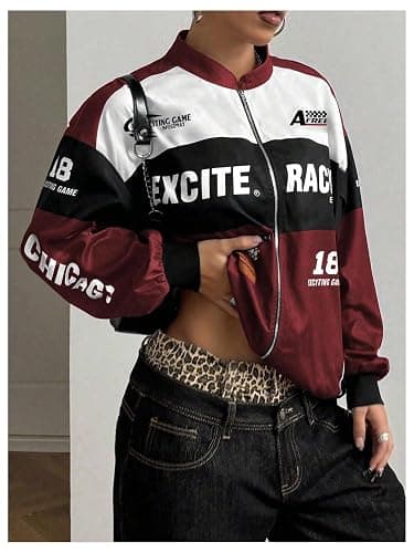 [ GORGLITTER ] Women's Racing Varsity F1 Jacket thumbnail 4