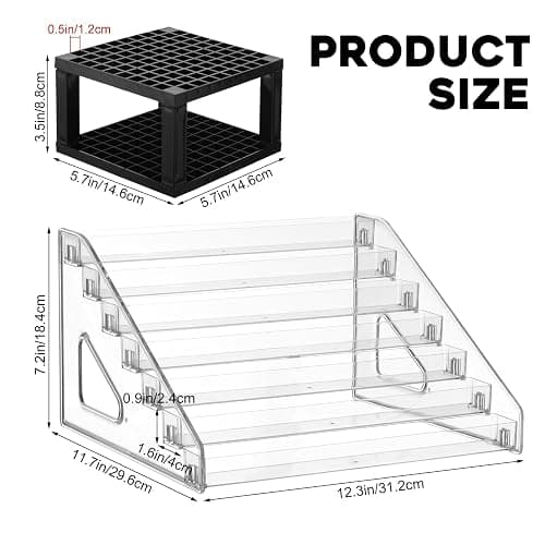 Sibosen Clear Paint Organizer With Brush Holder, 7 Layers Acrylic Paint Organizer Storage Rack, Craft Rack Miniature Holder Storage, Size for Small tube and jars thumbnail 3