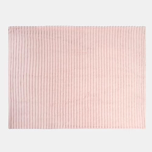 OHS Faux Fur Ribbed Pink Throw, Winter Warm Thick Blanket for Bed Sofas Fleece Throws for Home Decorative Comfy Super Soft Couch Cover Throw, 125 x 150cm - Blush thumbnail 7