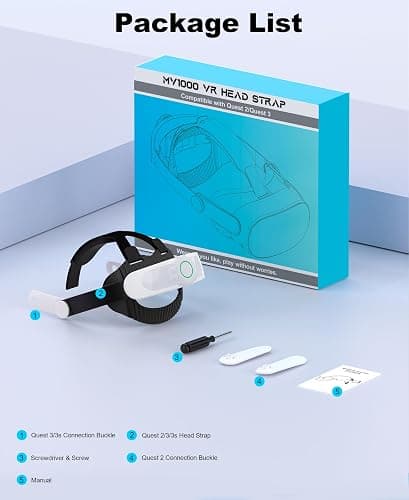 Head Strap for Quest 3S/ Quest 3/Quest 2, Elite Strap Replacement Enhanced Support Comfort, VR Headset Accessories Compatible with Oculus Meta Quest 3 Headstrap Reduce Facial Stress- MV1000 thumbnail 8