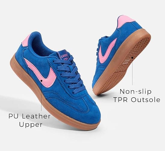 LUCKY STEP Women's Retro Fashion Sneakers Classic Casual Walking Shoes Non Slip Comfort Skate Shoes thumbnail 5