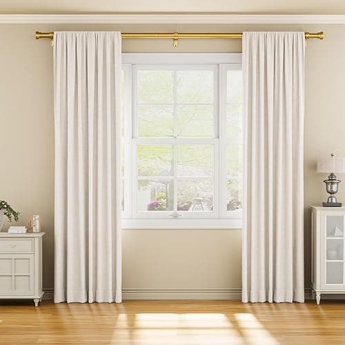 YaFex Curtain Rods 32-118 Inch, Heavy Duty 1 Inch Adjustable Curtain Rod for Windows, Gold Long Window Treatment Rods, Modern Design, Easy Installation thumbnail 2
