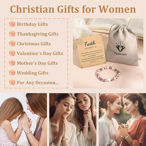 Christian Christmas Gifts for Women, Religious Cross Bracelet Gifts for Women/Daughter/Friend/Sister/Grandma/Granddaughter/Godmother/Her, Inspirational Birthday Faith Based Jewelry Stocking Stuffers Gifts thumbnail 6