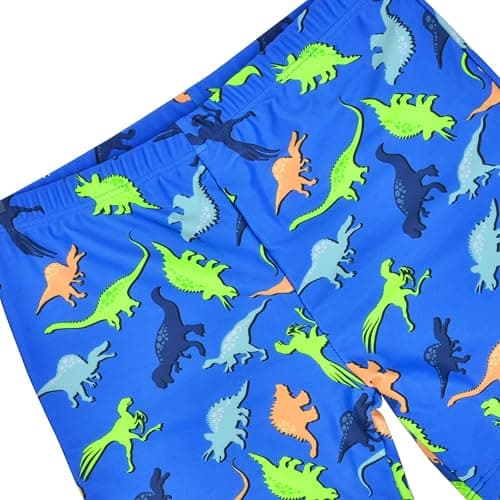 Boys Two Piece Rash Guard Swimsuits Kids Short Sleeve Swimwear Sets Bathing Suit with Sun Hat for 2-6 Years thumbnail 4