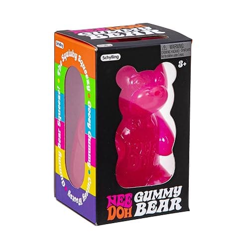 Schylling NeeDoh Gummy Bear - Sensory Fidget Toy with Jelly-Like Filling - 3.5" Tall - Pink (Pack of 1) thumbnail 3
