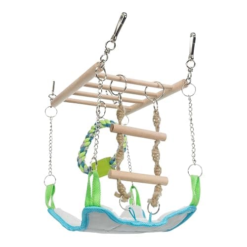 Trixie Small Animal Suspension Bridge, Hanging Cage Accessory with Hammock and Climbing Toys - Ladder and Ring, Ideal for Rats, Ferrets, Guinea Pigs, Mice thumbnail 6
