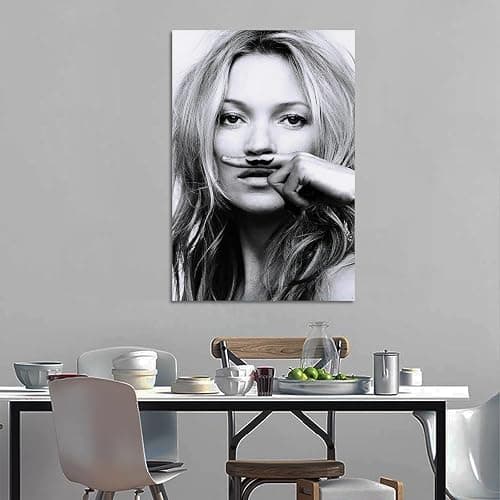 Kate Moss Black And White Pretty Art Posters Poster Decorative Painting Canvas Wall Art Living Room Posters Bedroom Painting 16x24inch(40x60cm) thumbnail 3
