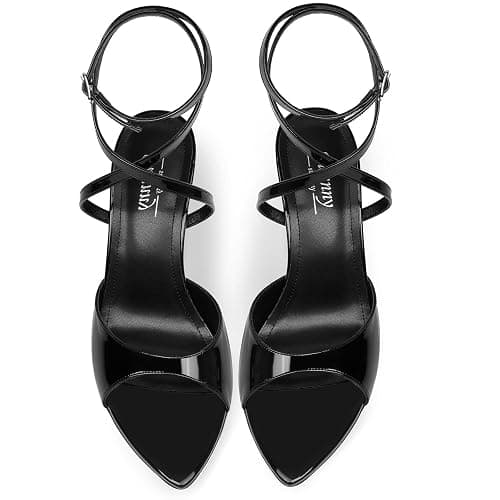 Susanny High Heels for Women Pointed Open Toe Strappy Chunky Block Heels Ankle Strap Stiletto Kitten Heeled Sandals Wedding Bridal Party Prom Sexy Dress Shoes thumbnail 9