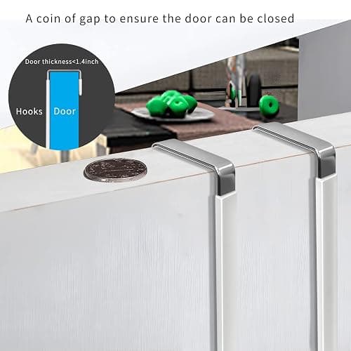 FYY Over the Door Hooks, 4 Pack Hangers Hooks with Rubber Prevent Scratches Heavy Duty Organizer for Living Room, Bathroom, Bedroom, Kitchen Hanging Clothes, Towels, Hats, Coats, Bags White thumbnail 5