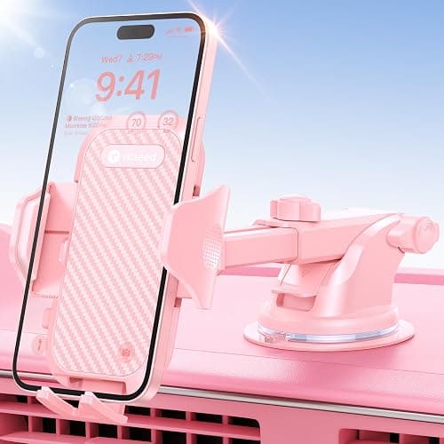 VICSEED [True Strongest Suction [Rally Racing-Grade Stability] Phone Holders for Your Car 2026 Upgraded Car Phone Holder Mount Truck Stand Cradle for iPhone Samsung All Phones, Pink - Image 1