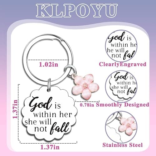 Klpoyu Christian Gifts for Women Inspirational Bible Verse for Friends Teen Girl Christian Keychain Spiritual Gifts Religious Biblical for Women Faith Based Gift Bible Accessories thumbnail 6
