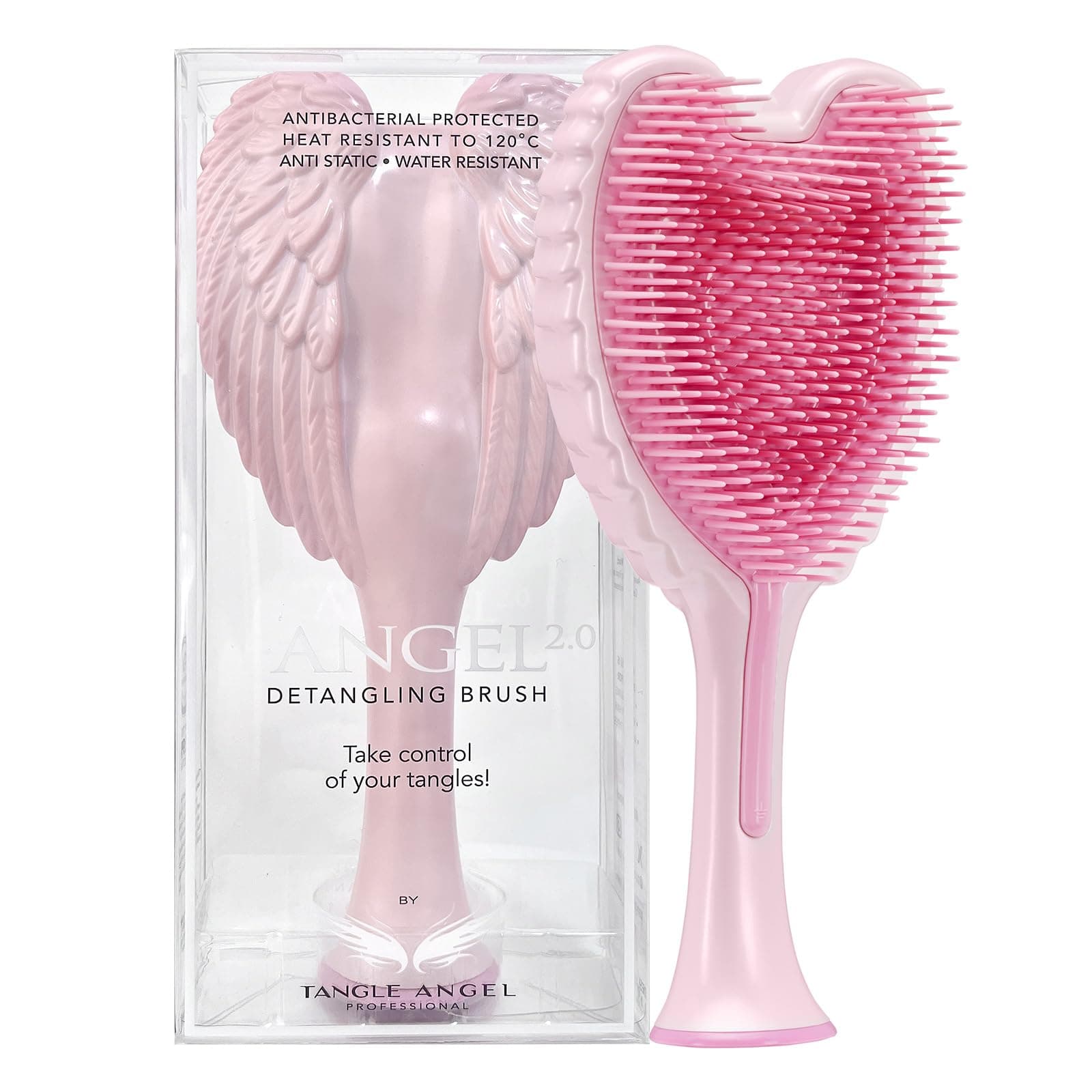 Tangle Angel Angel 2.0 Detangling Hair Brush, Gloss Pink - Image 1