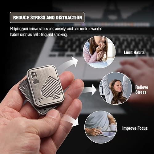 ITOKEY Fidget Toys for Adults, EDC Metal Fidget Slider, Magnetic Poker Push Card, Sensory Toys for Anxiety ADHD Autism, Cool Fidgets for Men Women, Small Magnet Toys for Stress Relief Gifts thumbnail 4
