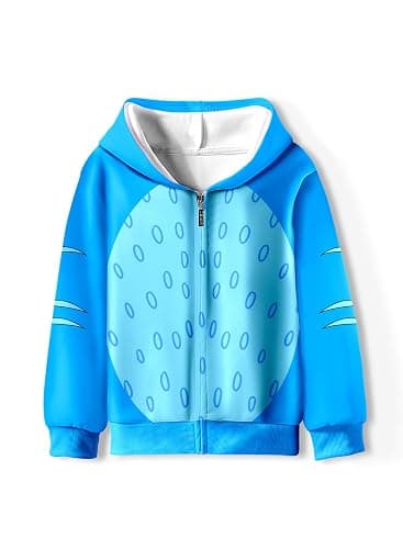 RUNAU Kids Blue Hoodie Girls Boys Halloween Outfit Zipper Sweatshirt thumbnail 2