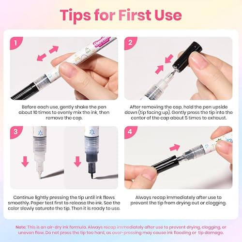 Beetles 12 Colors Nail Art Pens, 0.5mm Fine Line Nail Polish Pens for Women | Quick Air Drying Acrylic Paint Markers for Nail Art Design Easy Painting Dots Liner Lettering, DIY Home Salon Nail Art Tools thumbnail 7