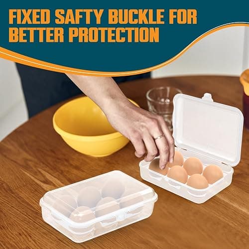 ZPU Egg Holder Camping, 2Pcs 6 Grid Egg Container, Plastic Egg Carrier for Camping Picnic Travel Outdoor Refrigerator Kitchen, Protective Egg Storage Case, Blue thumbnail 5