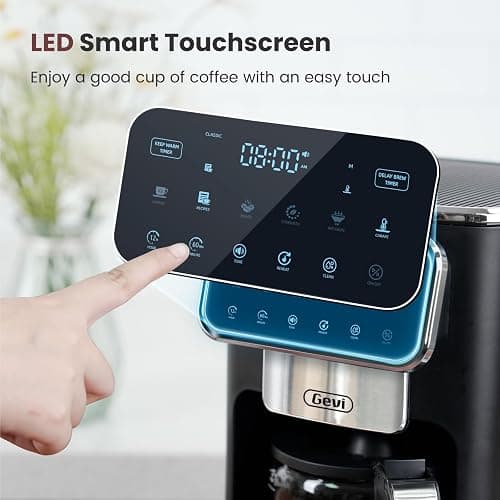 Gevi 12-Cup Programmable Coffee Maker with Touch Screen & Reusable Filter,Smart Drip Coffee Machine with Anti-Drip System, Perfect for Home,Iced Coffee thumbnail 3