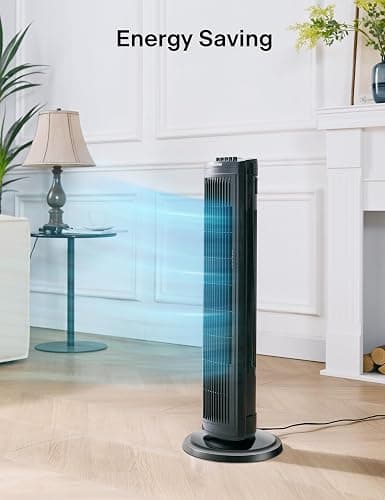 PELONIS 30 Inch Tower Fan for Bedroom, Quiet Oscillating Standing Fan with 3 Speeds, Portable Cooling Fan for Home Office Dorm Room, Auto-off Timer, Black, PFT28A2BBB thumbnail 5