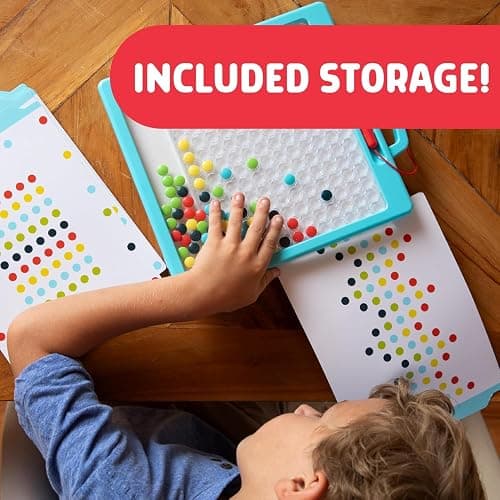 Chuckle & Roar - Magnetic Dot Art Designer - Kids Color by Number Toy - Mess Free Stencil Art for preschoolers - Magnetic Pen and Stencils Included thumbnail 4